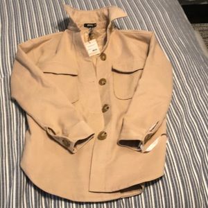 Tan shacket from Missguided